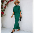 Jumpsuit damski z cape rękawami i taliowanym fasonem