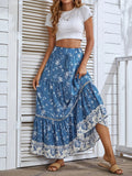 Spódnica w stylu boho z kwiatowym wzorem i warstwowym designem