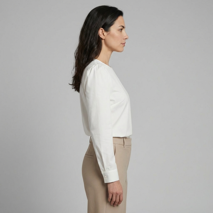 Livia - Elegancka bluzka z okrągłym dekoltem