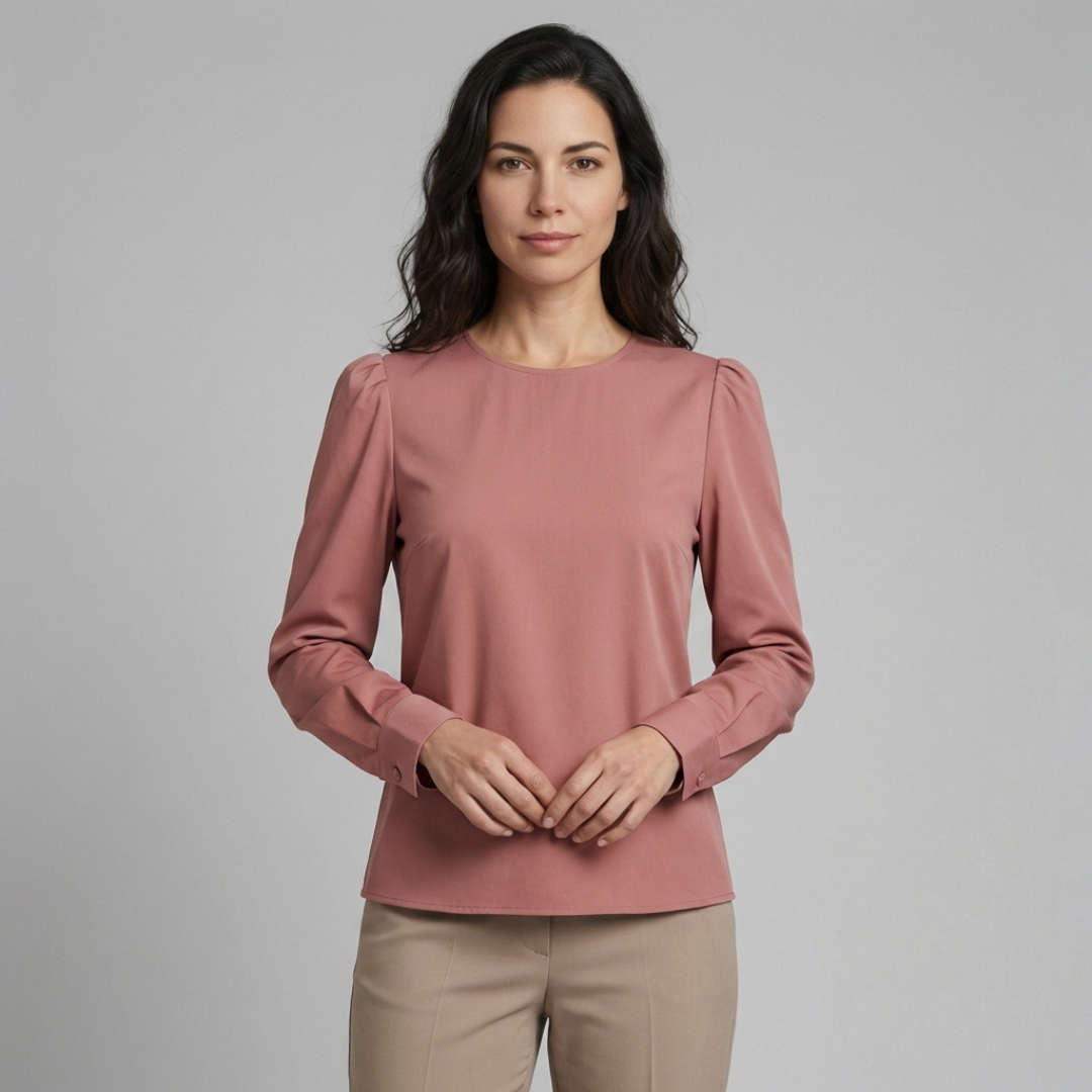 Livia - Elegancka bluzka z okrągłym dekoltem