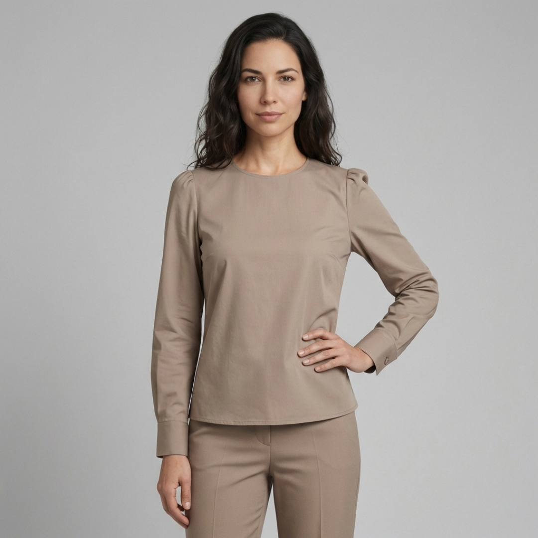 Livia - Elegancka bluzka z okrągłym dekoltem