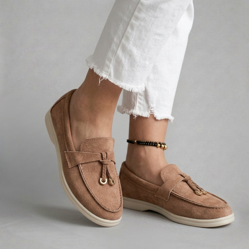 Halina - Damskie Loafersy z Detalem Frędzli i Lekką Platformą