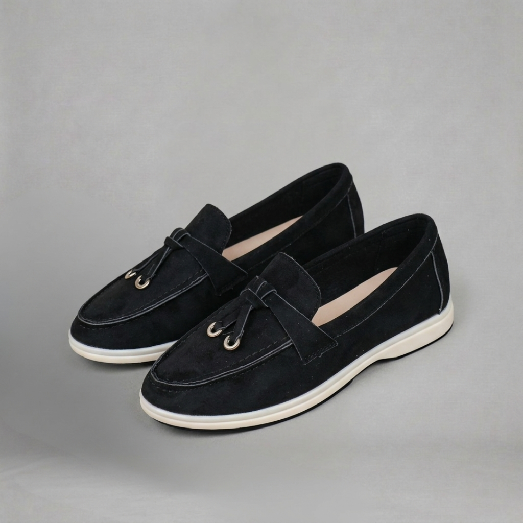Halina - Damskie Loafersy z Detalem Frędzli i Lekką Platformą