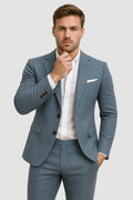 Garnitur męski slim z lnu o eleganckim kroju