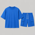 Heren Sportieve Zomerset met Oversized T-Shirt en Cargo Korte Broek